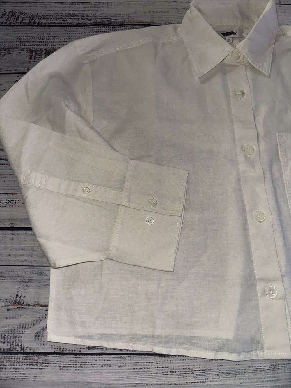 Madewell Straight-Hem Shirt in Linen-Cotton Blend Sz. XS - Picture 9 of 9